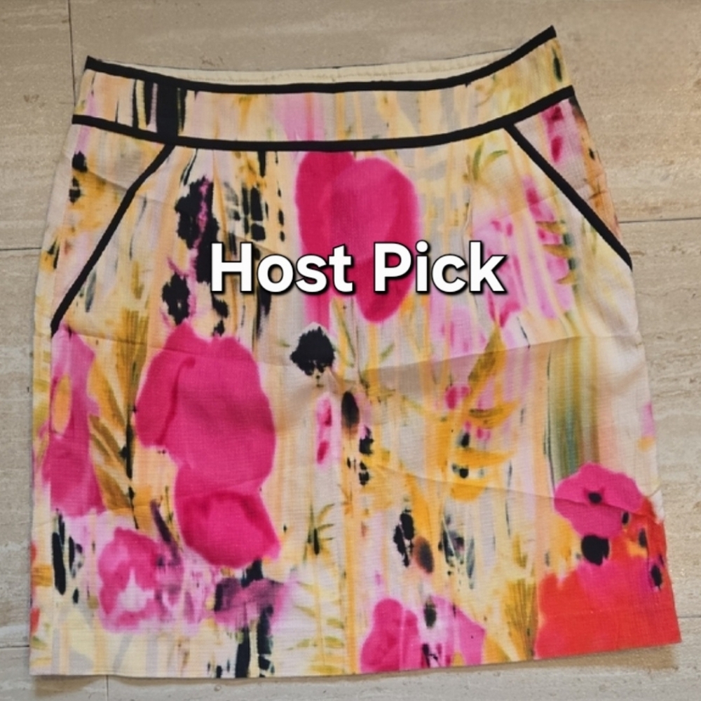 Tabitha Abstract Floral Watercolor Mini Skirt - Picture 1 of 7